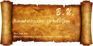 Baumholczer Urbána névjegykártya
